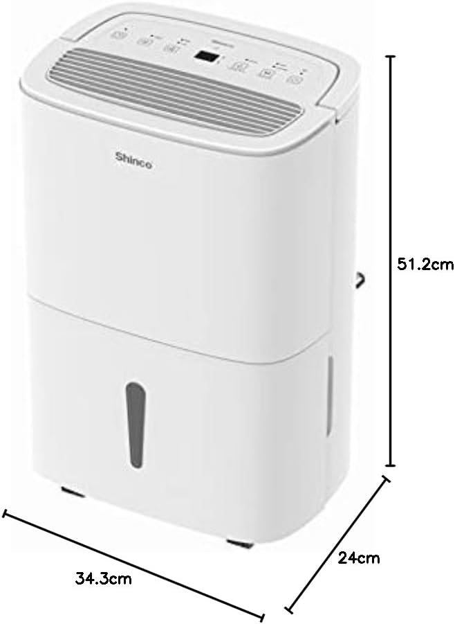 Déshumidificateur SHINCO 30 L/jour, dimensions de l'appareil