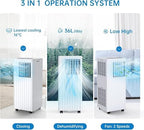 Climatiseur mobile réversible 9000-12000 BTU, commandes et écran