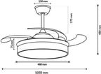 Ventilateur de plafond invisible, moteur DC silencieux 6 vitesses
