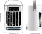 Rafraîchisseur d'air de bureau rechargeable, dimensions de l'appareil