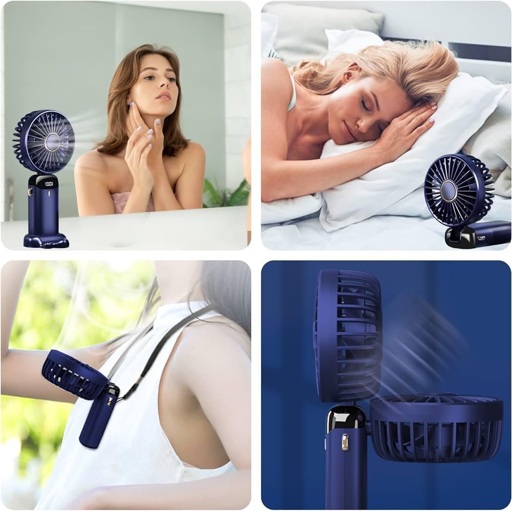 Mini ventilateur portable 5000mAh, écran LED et 5 vitesses