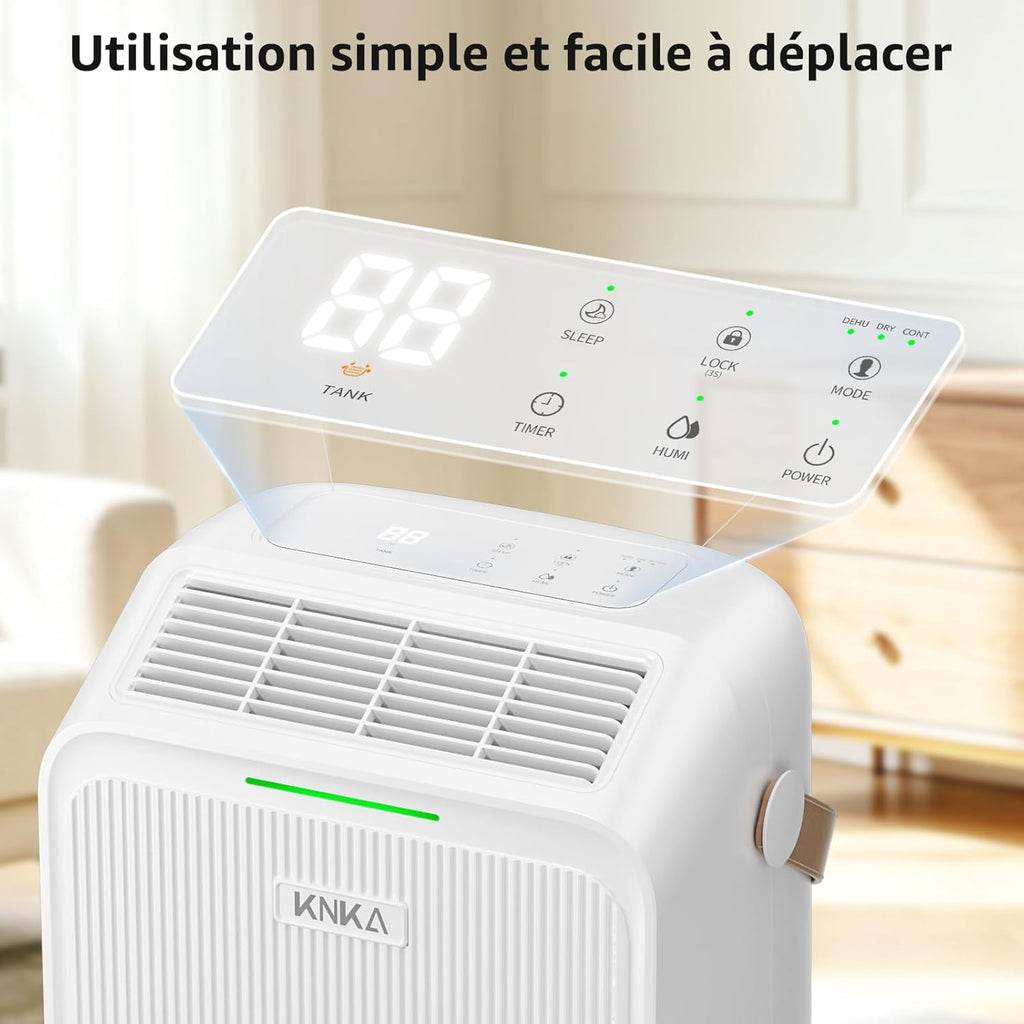 Déshumidificateur 16 L/jour, format compact pour chambre