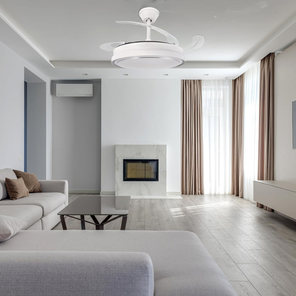 Ventilateur de plafond invisible avec lumière LED et moteur DC