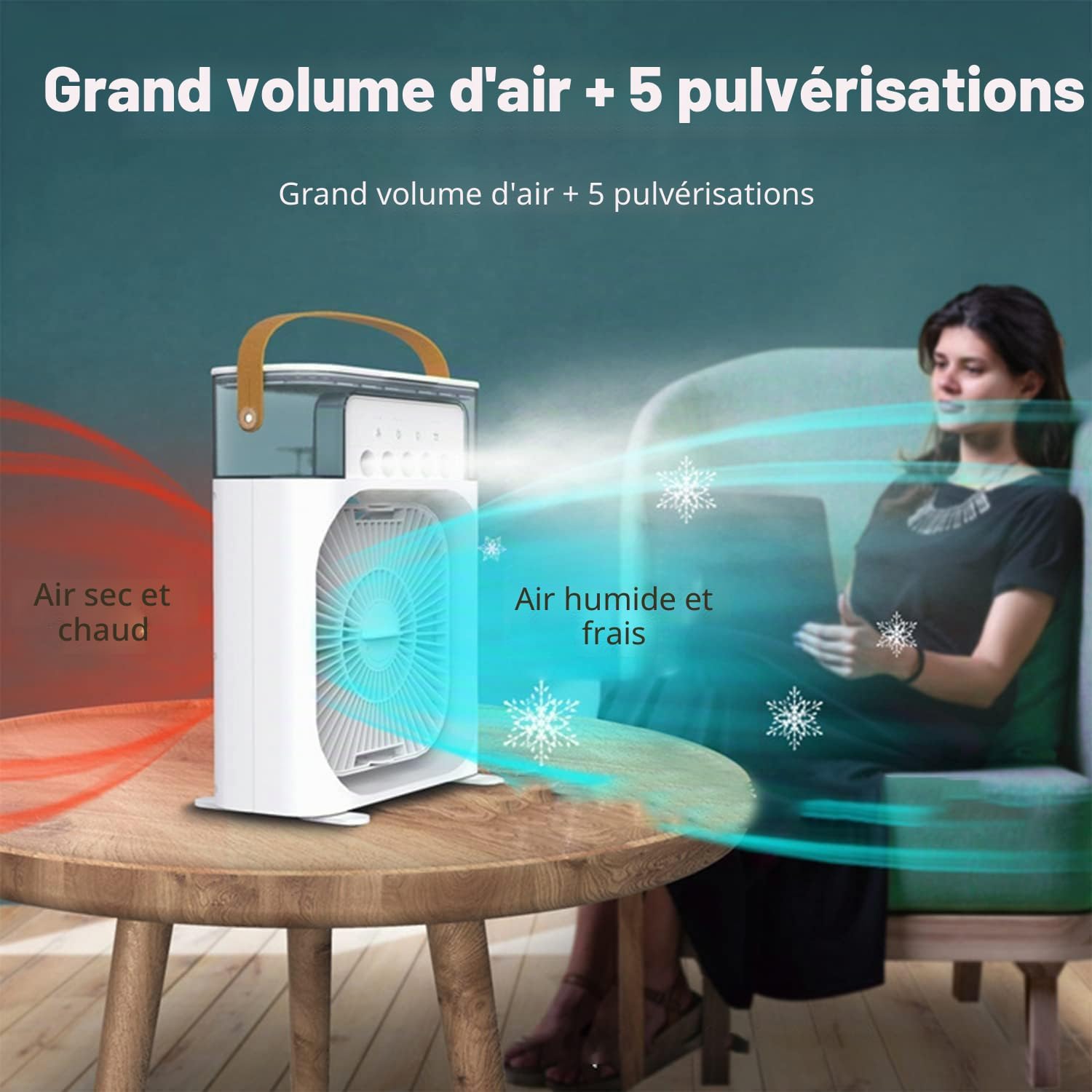 Mini rafraîchisseur d'air USB, veilleuse LED d'ambiance