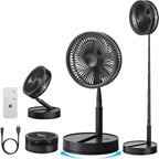 Ventilateur sur pied sans fil 10800mAh, détail des commandes