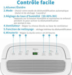 Déshumidificateur SHINCO 50 L/jour, réservoir 7 L et filtre charbon actif