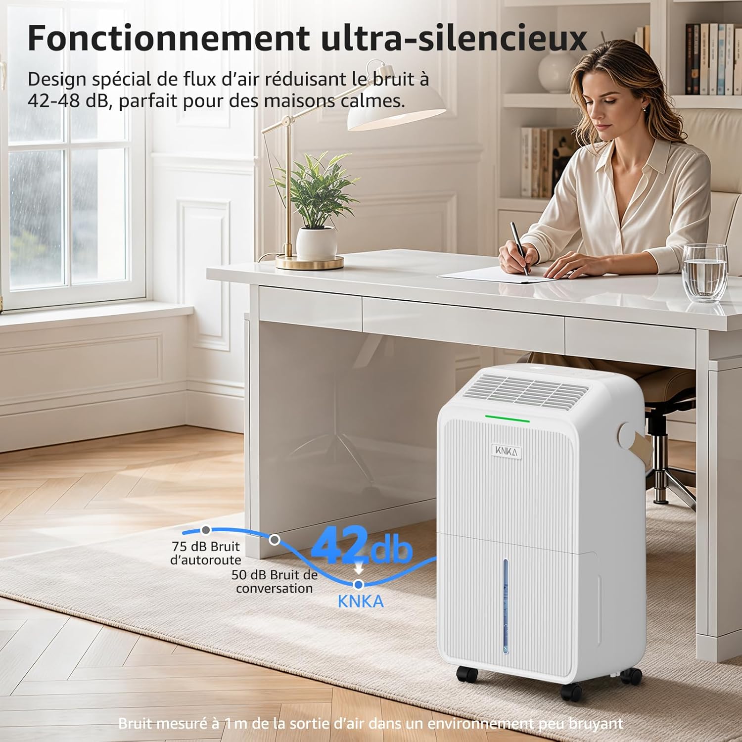 Déshumidificateur 16 L/jour, écran LED et commandes