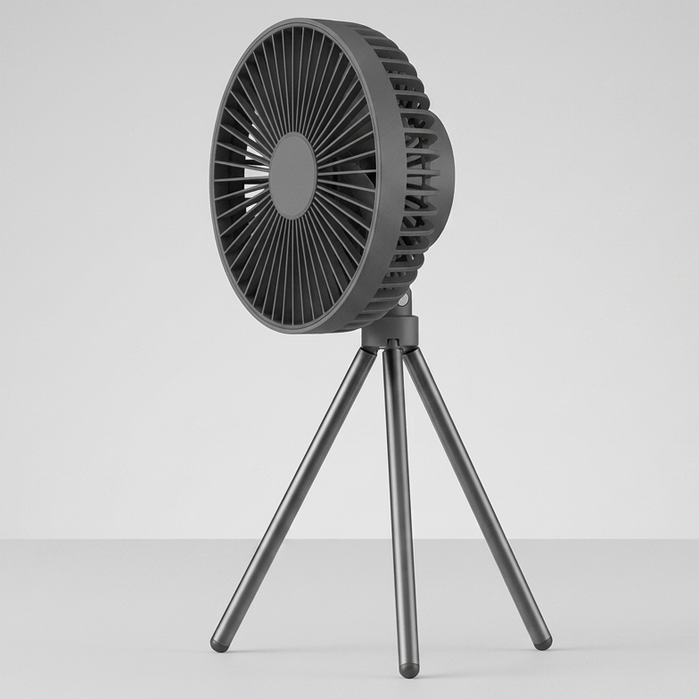 Ventilateur de camping rechargeable 10000mAh avec batterie externe et LED
