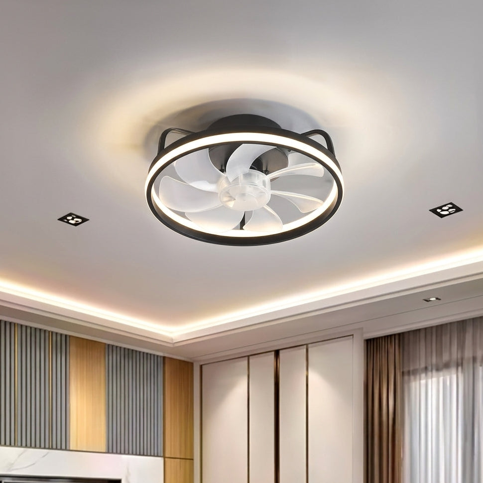 Ventilateur de plafond 55 W avec lumière LED et télécommande, 34 cm