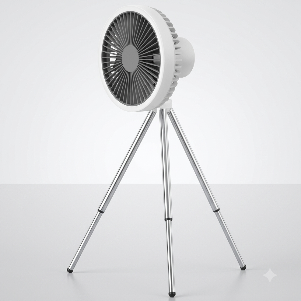 Ventilateur de camping rechargeable 10000mAh avec batterie externe et LED