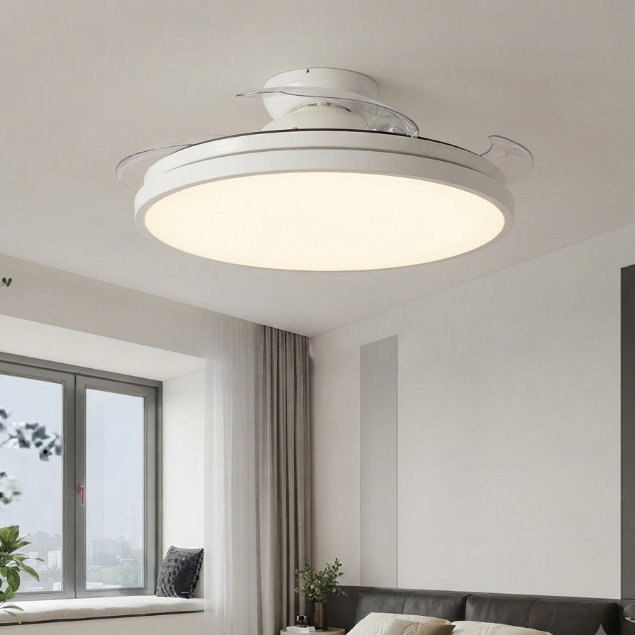 Ventilateur de plafond invisible avec lumière LED et moteur DC