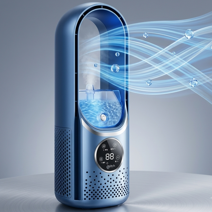 Rafraîchisseur d'air sans pales USB, réservoir d'humidification