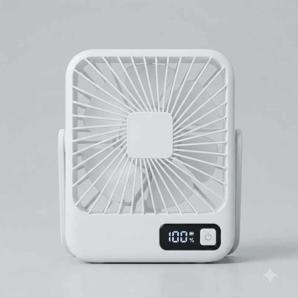 Ventilateur de bureau pliable USB, 5 vitesses, inclinable 180°
