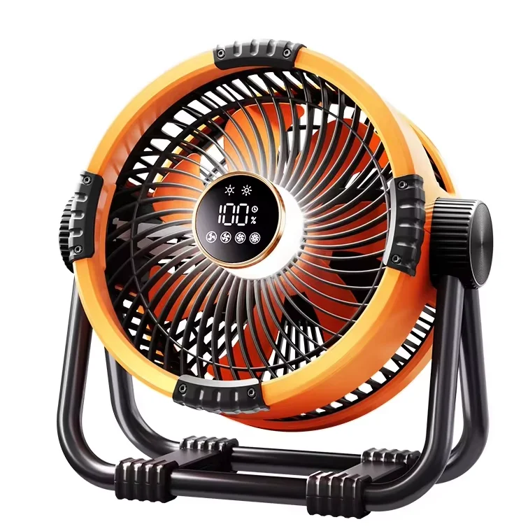 Ventilateur de camping multifonction avec lampe LED et batterie externe