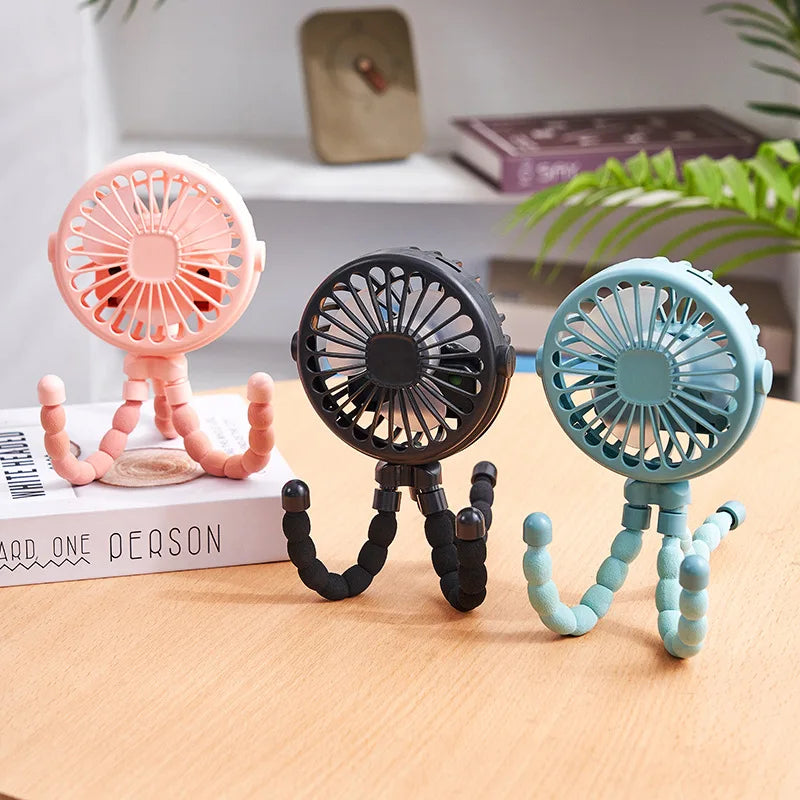 Ventilateur flexible pour poussette USB multifonction
