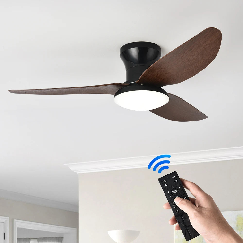 Ventilateur de plafond avec lumière LED et télécommande