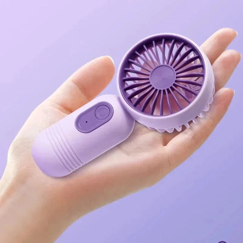 Mini ventilateur à main USB rechargeable, 3 vitesses