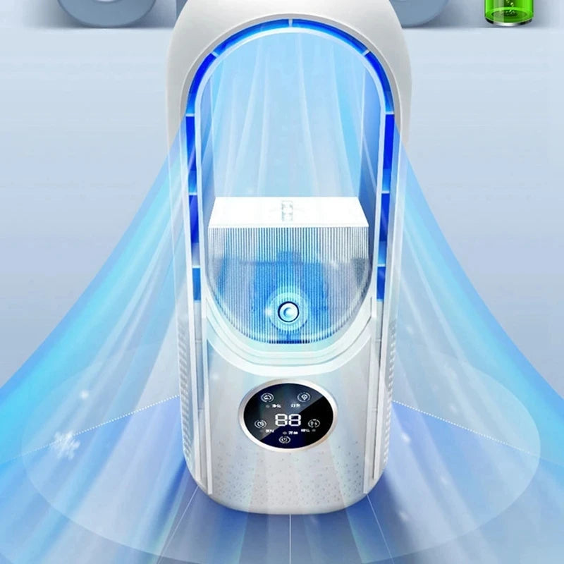 Rafraîchisseur d'air sans pales USB, 6 vitesses, avec humidification