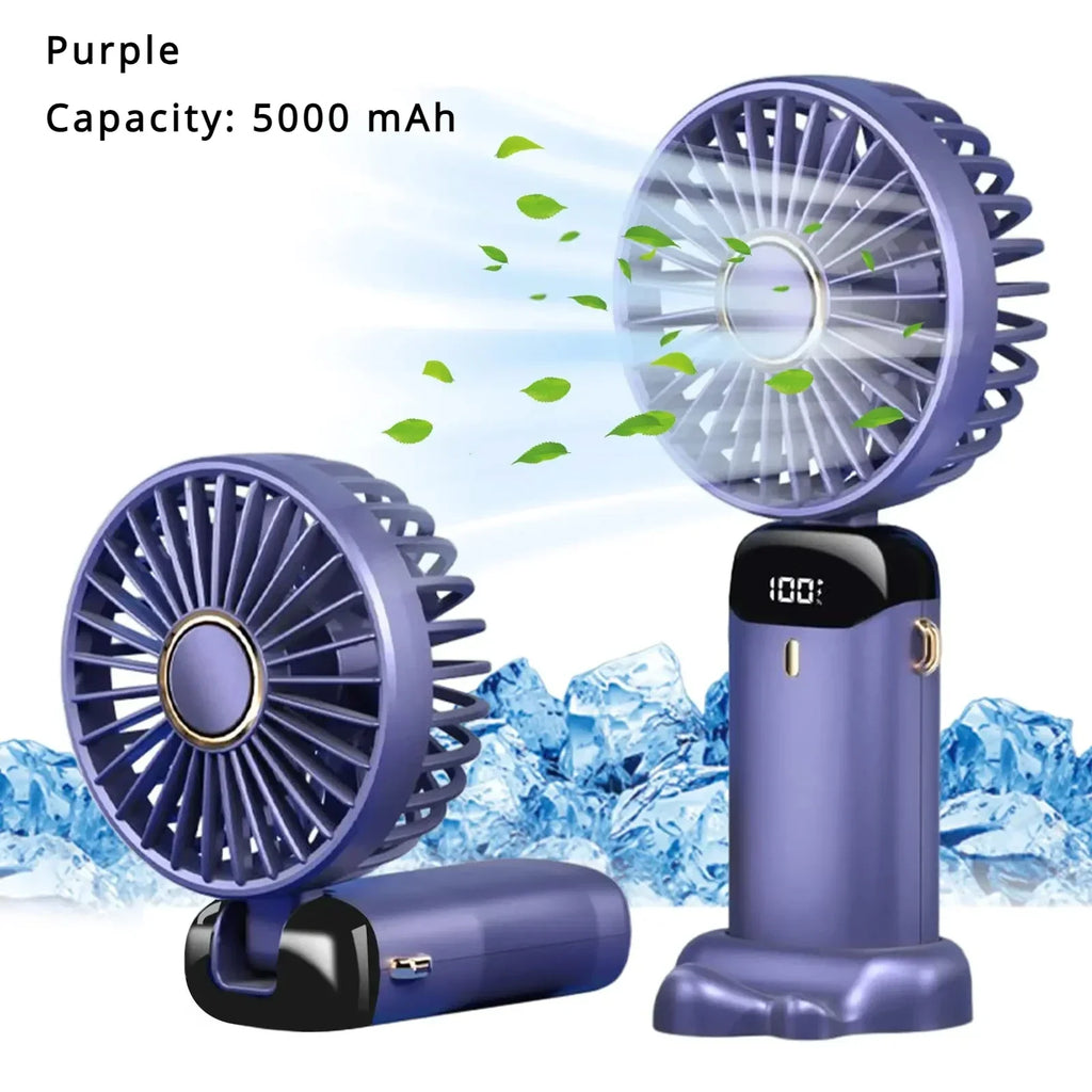 Mini ventilateur portable rechargeable 5000mAh avec écran LED