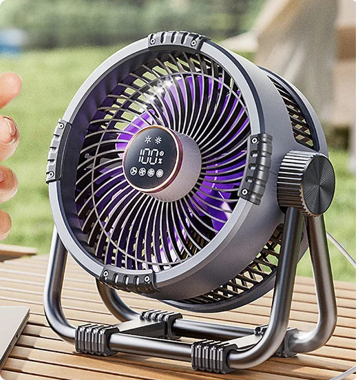 Ventilateur de camping multifonction avec lampe LED