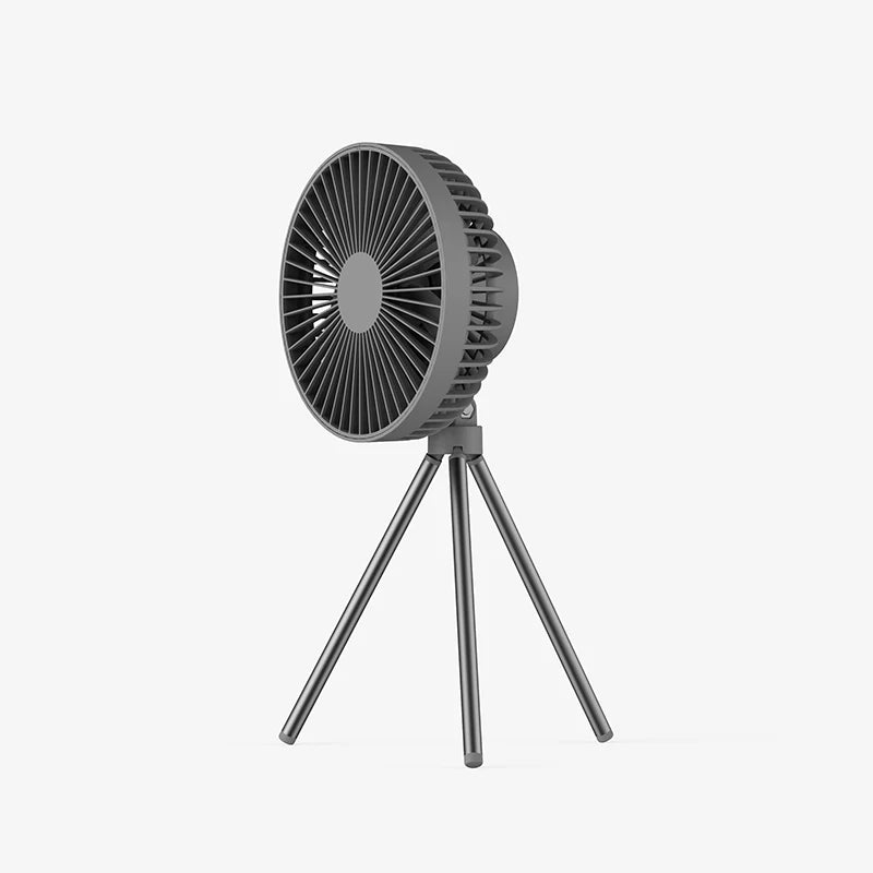 Ventilateur de camping rechargeable avec batterie externe et lampe LED