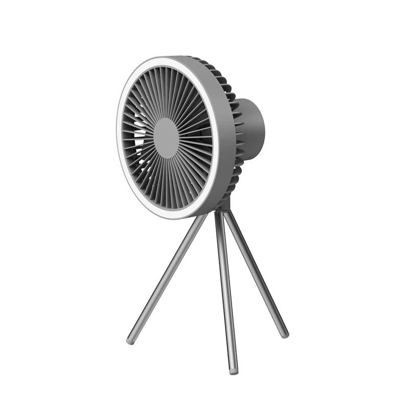 Ventilateur de camping rechargeable avec batterie externe et lampe LED