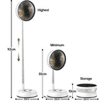 Ventilateur sur pied sans fil 6000mAh, détail des commandes