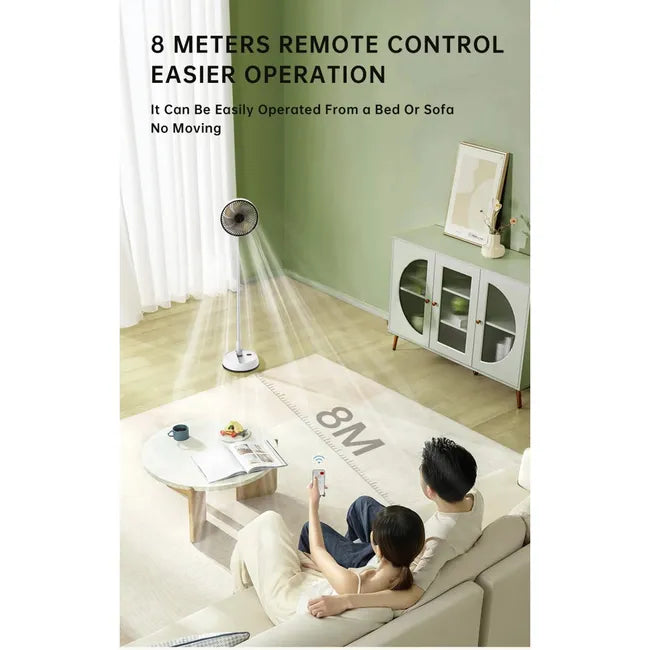 Ventilateur sur pied sans fil 6000mAh, télécommande fournie